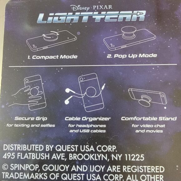 Spinpop Phone Grip Disney Lightyear Sox Cat Kickstand Fidget‎ Cable Organizer - Picture 5 of 5